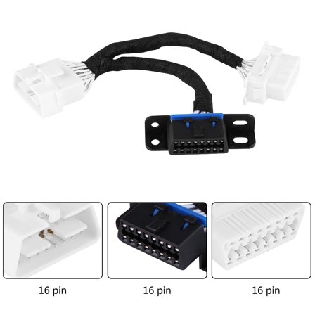 TOPINCN OBD2 16Pin Male to Dual Female Splitter Adapter Extension Cable Y Cable,OBD2 Splitter Adapter