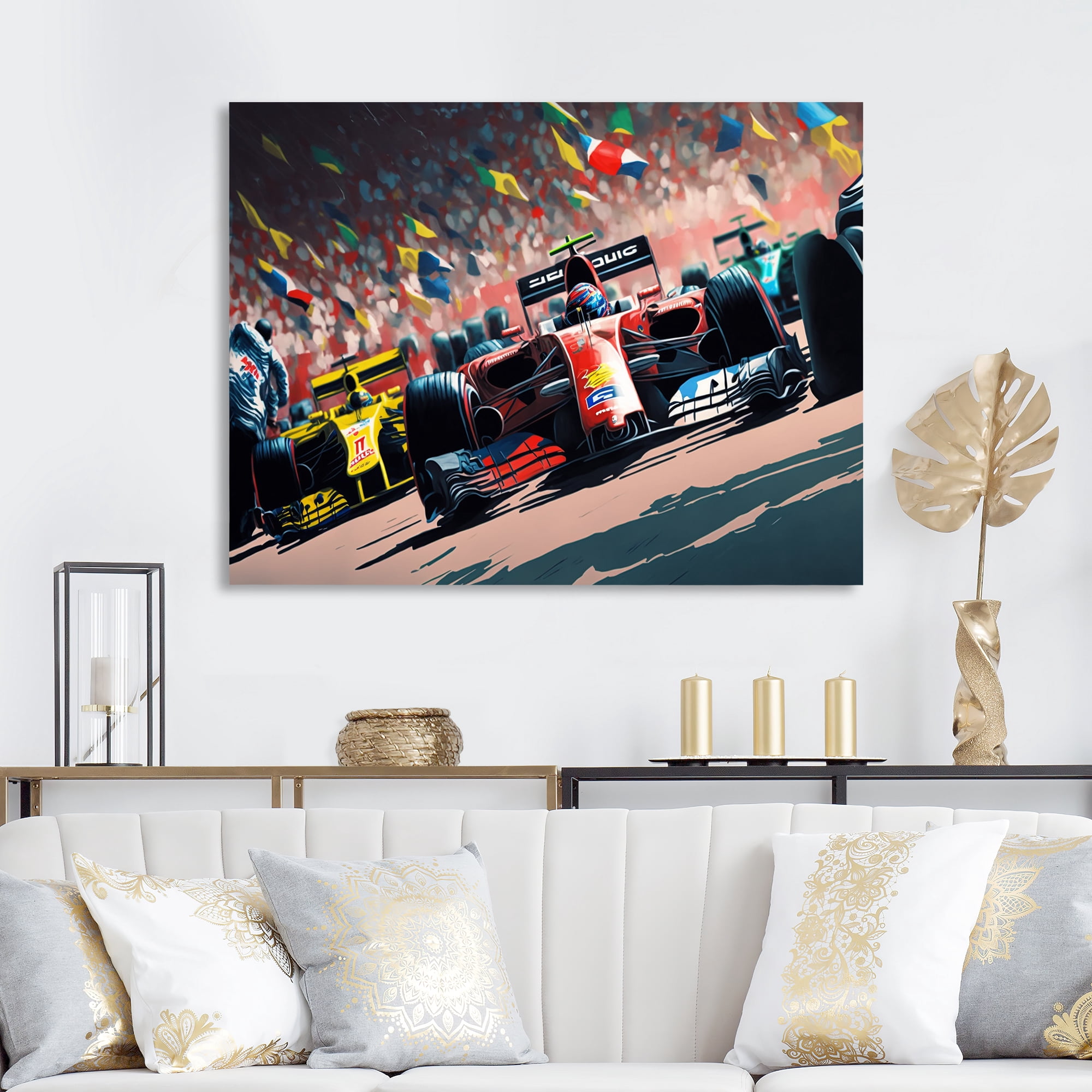 Designart Formula Car Racing IX Canvas Wall Art