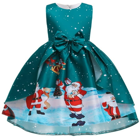 

QWERTYU Infant Baby Toddler Child Children Kids Sleeveless Dress for Girls Summer Dresses Christmas Sundress 3Y-9Y