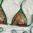 thumbnail image 6 of DHFJKG Bikini Swimsuits For Women Two Piece Beach Outfits Floral Summer Side Tie Halter Triangle Top With Thong Bottoms Stylish Beachwear, 6 of 6