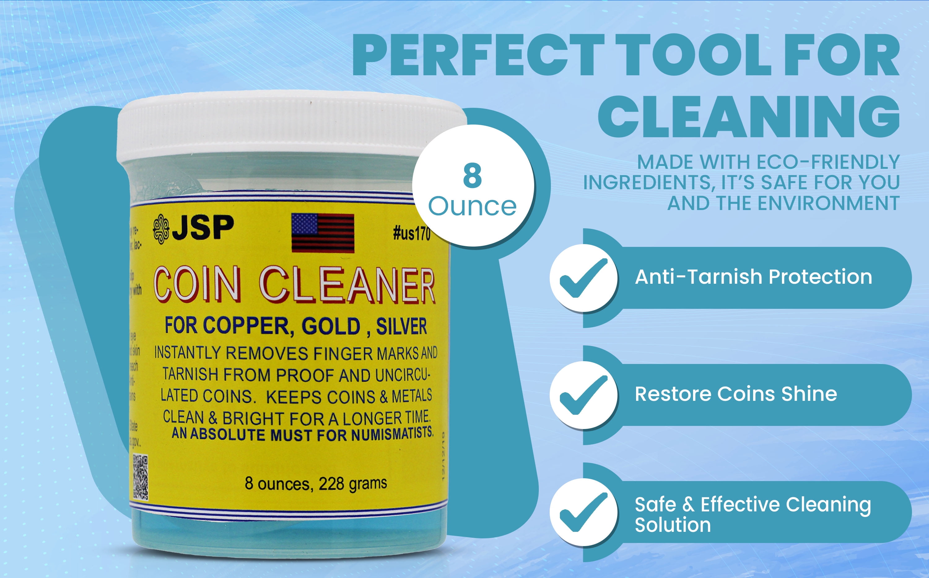 JSP Super Coin Cleaning Solution, ounces