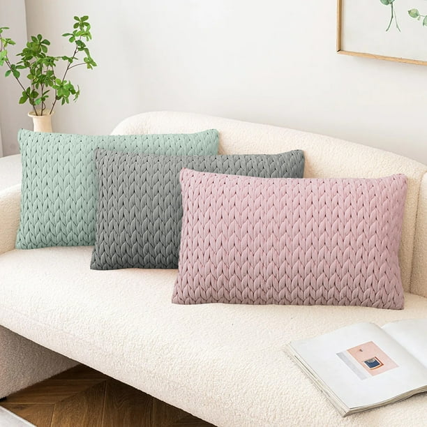 Xihbxyly Funda de Almohada de Piel Suave, Diseño de Doble Cara, Cómoda para Dormir, Decoración Sencilla, Fácil de Lavar, Cremallera Invisible, Ideal para Sala de Estar, Dormitorio, Oficina, 50 X 30 C