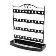 Mango Steam Tabletop Mirror Base Stud Earring Jewelry Organizer, Display Stand, Storage, Gift (Black, Metal)