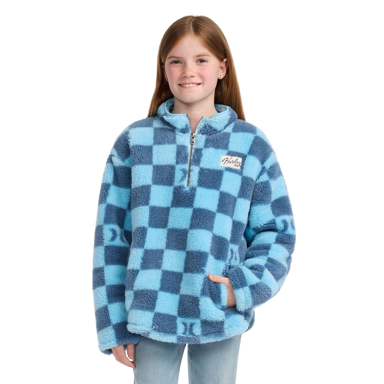 Hurley Girls Sherpa Quarter Zip Pullover - Samsclub.com