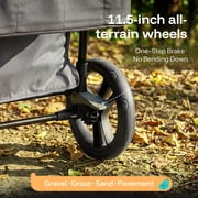 HARPPA Foldable Wagon Stroller for 2 Toddlers with Pull & Push Handle, Canopy, 32.9lbs,Gray