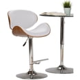 thumbnail image 2 of Simpli Home Marana Faux Leather Bentwood Adjustable Gas-Lift Bar Stool in White, 2 of 8