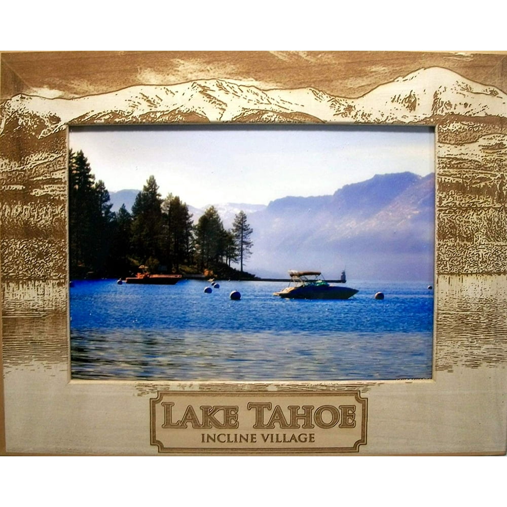 Lake Tahoe Incline Village Laser Engraved Wood Picture Frame (5 x 7