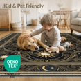 thumbnail image 4 of ODIKA 4'x6' Washable Area Rug Nouveau Scroll With Vintage Celestial Sun Design Snake Gothic Refined Structured for Bedroom, Reading Nook, Pet Friendly & Non-Shedding, 4 of 7