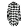 thumbnail image 4 of Wang6 Womens Plus Size Button Long Cardigan Causal Open Front Long Sleeve Lightweight Shirts Trendy Fall Plaid Printed Tunic Tops Outerwear with Pocket Grey XXL, 4 of 4