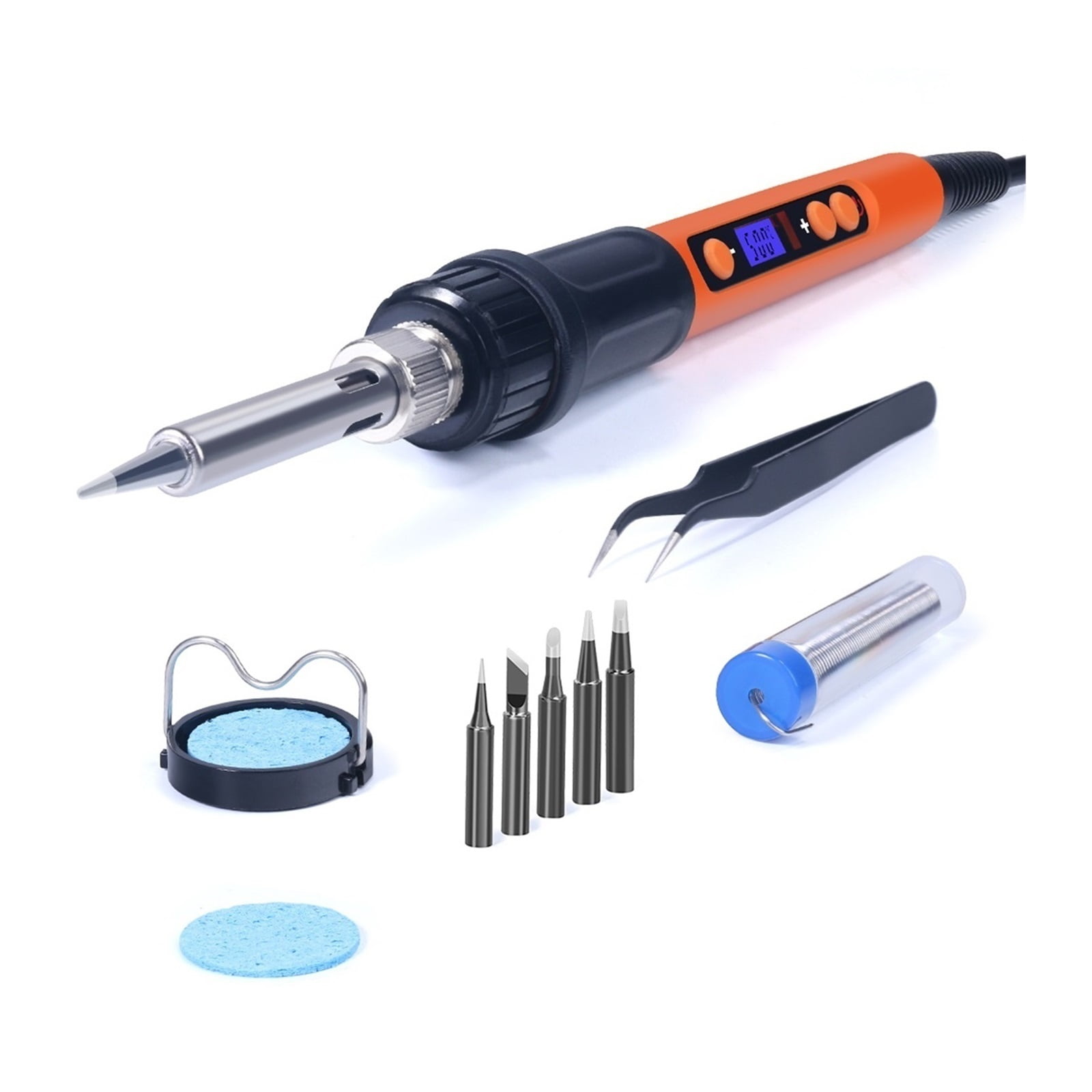 Digital Electric Soldering Iron Kit,Set Temperature Adjustable Welding Tool,Ceramic Heater Soldering Tips Rework ,Portable