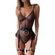 thumbnail image 4 of Gibobby Conjunto de lencería Ropa Interior Sexy con Cuello En V para Mujer, Lencería Sexy, Ropa Interior con Cordón Sin Espalda De Lencería(Negro, XG), 4 of 4