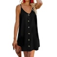 thumbnail image 1 of Women's Black Buttoned Slip Dress, 1 of 8