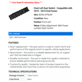 thumbnail image 2 of Front Left Seat Switch - Compatible with 2010 - 2012 Ford Fusion 2011, 2 of 2