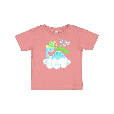 

Inktastic Yaya s Lil Dino with Cute Blue Baby Dinosaur Gift Baby Boy or Baby Girl T-Shirt