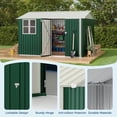 thumbnail image 4 of 10X8 FT Storage Shed,Outdoor Storage Shed with Windows & Double Doors,Outdoor Tool Shed with 450 Cu Ft Space,Metal Sheds Outdoor Storage for Garden, Backyard, Patio and Backyard, 4 of 8