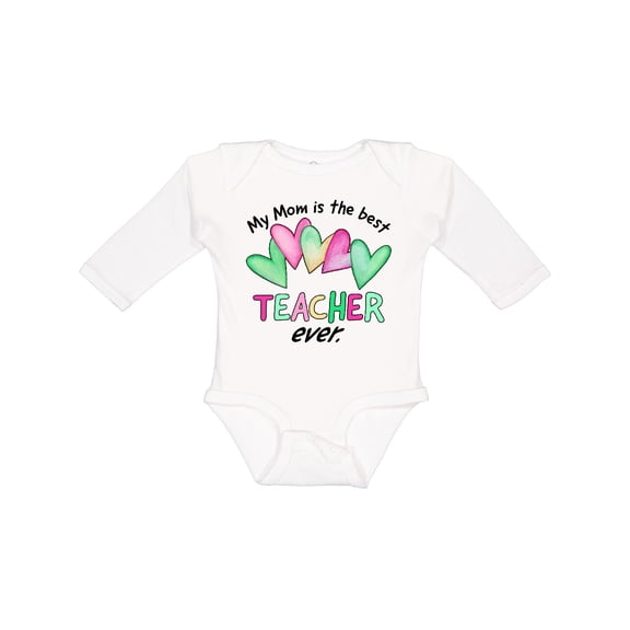 Inktastic My Mom is the Best Teacher Ever Boys or Girls Long Sleeve Baby Bodysuit