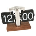 thumbnail image 1 of Reloj Digital Retro Abatible Hacia Abajo, Reloj Mecánico Automático, Decoración Para El Hogar Y La Oficina, PVC De Nogal Negro, 1 of 7