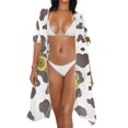 thumbnail image 3 of HELLHERO Cow Sunflower Pattern Long Kimono Swimsuit Cover Up Casual Polyester Lightweight Bathing Suit Cover Up, 3 of 6