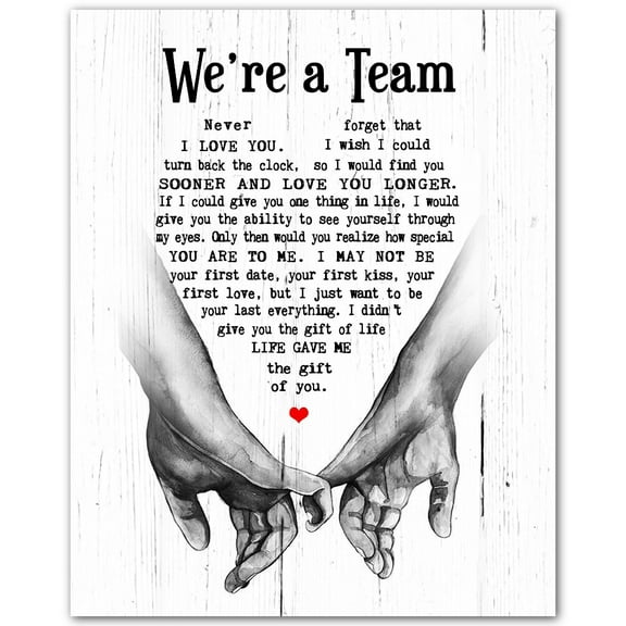 We're A Team Wedding Vows Wall Art Decor poster - Inspirational Love & Marriage Quote Print, Romantic Love Wall Decor for Couples poster