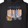 thumbnail image 3 of Inktastic Amsterdam Cityscape with Bicycle and Tulips Adult Hoodie Sweatshirt, 3 of 4