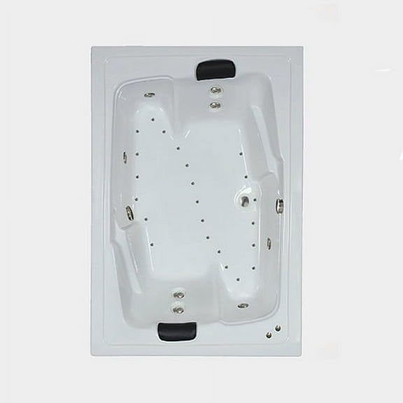 WaterTech Acrylic 72 in. x 54 in. Drop-In Whirlpool and Air Bath Combination Tub - White