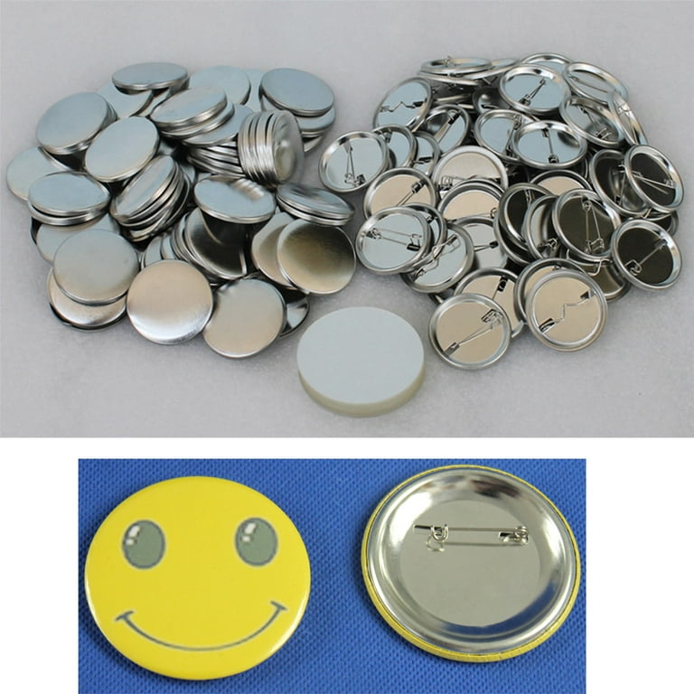 100 Sets Blank Button Making Supplies 1.97inch Round Badge Button