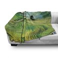 thumbnail image 3 of Landscape Soft Flannel Fleece Blanket, Aerial Vista Photo of Nature Scenery Abstract Fields with Rocks and Trees Print, Cozy Plush for Indoor and Outdoor Use, 60" x 80", Multicolor, by Ambesonne, 3 of 6