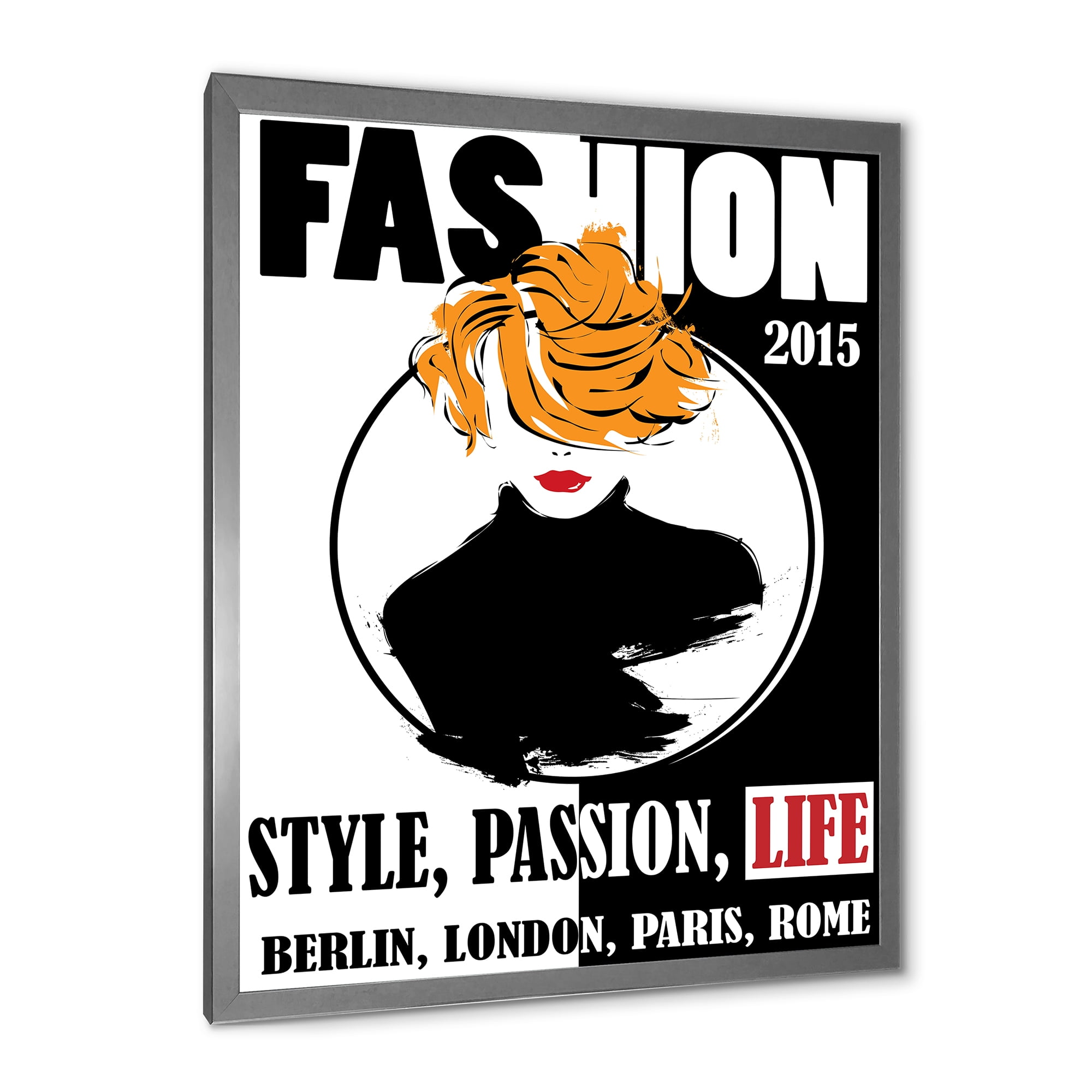 Designart 'Style Passion Life Fashion Woman V' Modern Framed Art Print