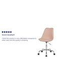 thumbnail image 5 of Emma + Oliver Mid-Back Pink Fabric Pneumatic Lift Task Office Chair with Chrome Base, 5 of 13