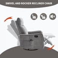 thumbnail image 5 of 360 Swivel Rocking Recliner Chair for Adults, Nursery Rocking Chair with Heat and Massage, Glider Reclining Chair for Small Space, Living Room, Bedroom (Chenille, DG), 5 of 10