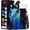 Green Blue Gradient, variant on Insulated Stainless Steel Water Bottle - 32/40/64/128 oz Water Bottles with Straw & Spout Lids, Paracord Handle and Carrier Pouch, Workout Water Flask Bottle for Women Men Sport Activities