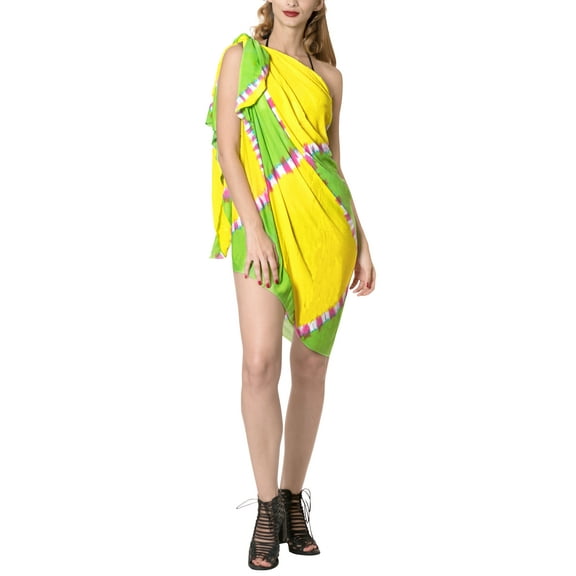 HAPPY BAY Women's Beachwear Summer Swimsuit Swimwear Swim Cover up Wrap Bikini Pareo Beach Sarong Coverups Wraps for Women One Size Shamrock Green, Tie Dye