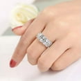 thumbnail image 2 of White CZ Band White Gold Filled Men/Women's Engagement 925 Silver Ring Size 6-10, 2 of 5