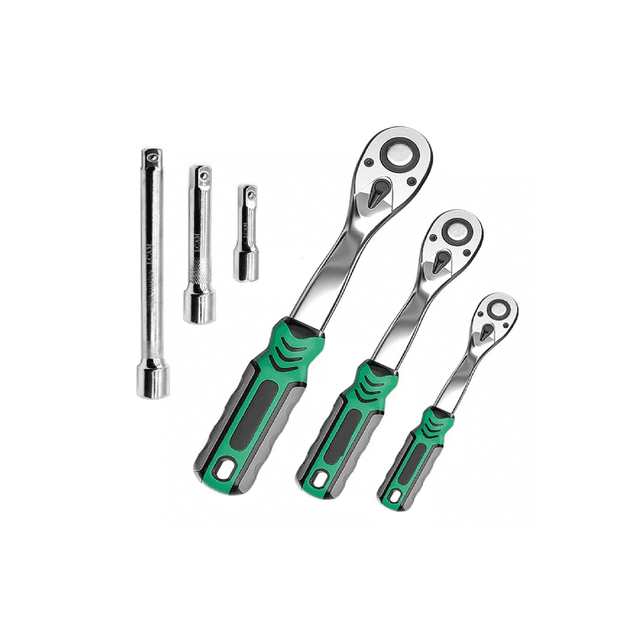 Lcam Llave De Trinquete De 1/2, 3/8 Y 1/4 Inch Verde Plata