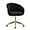 Round Black+golden Base, variant on KCC Faux Fur Office Desk Chair, Comfy Fluffy Swivel Modern Leisure Armchair with Wheels, Upholstered Comfy Fuzzy Vanity Makeup Chair Height Adjustable for Teens Women Girls Elegant Home Office