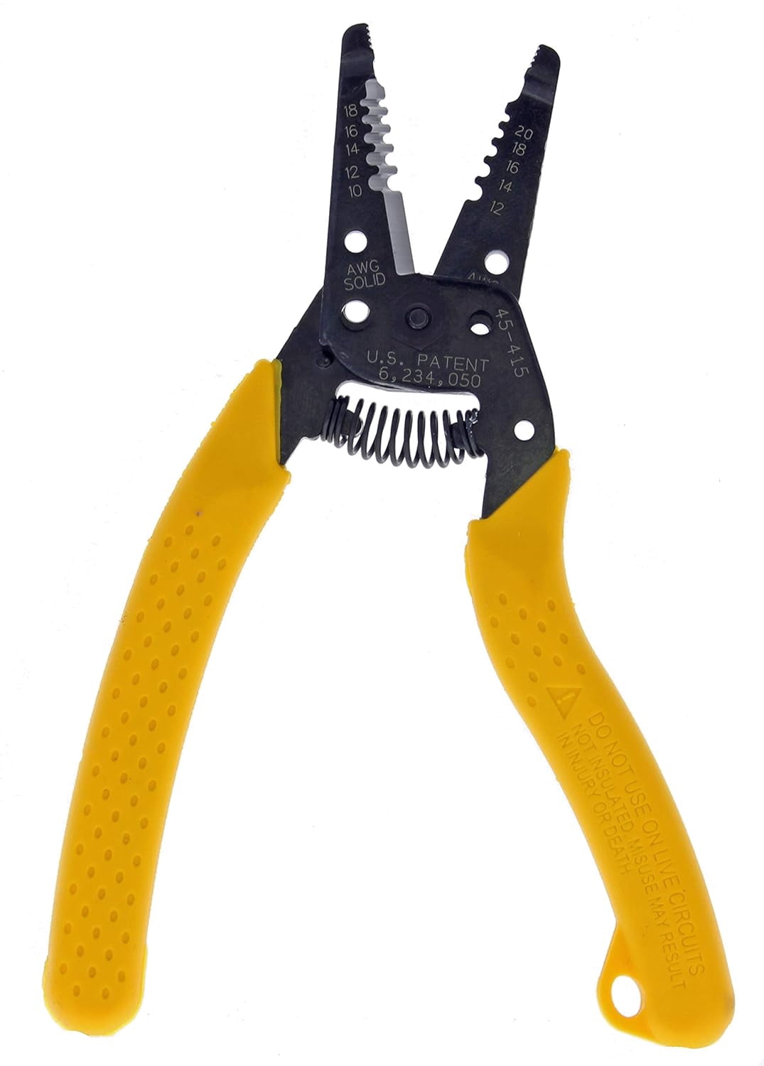 IDEAL Electrical 45-415 Premium Reflex T-5 Stripper - 10-20 AWG, Wire Stripper, Plier Nose, Slide Lock, Textured Grips,Yellow