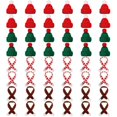 thumbnail image 1 of wonima02 48 Pcs Mini Knit Hat Mini Christmas Scarf Set Tiny Santa Hats for Crafts Small Christmas Tree Ornaments Decorations for DIY Craft Art Snowman Doll (Red), 1 of 1