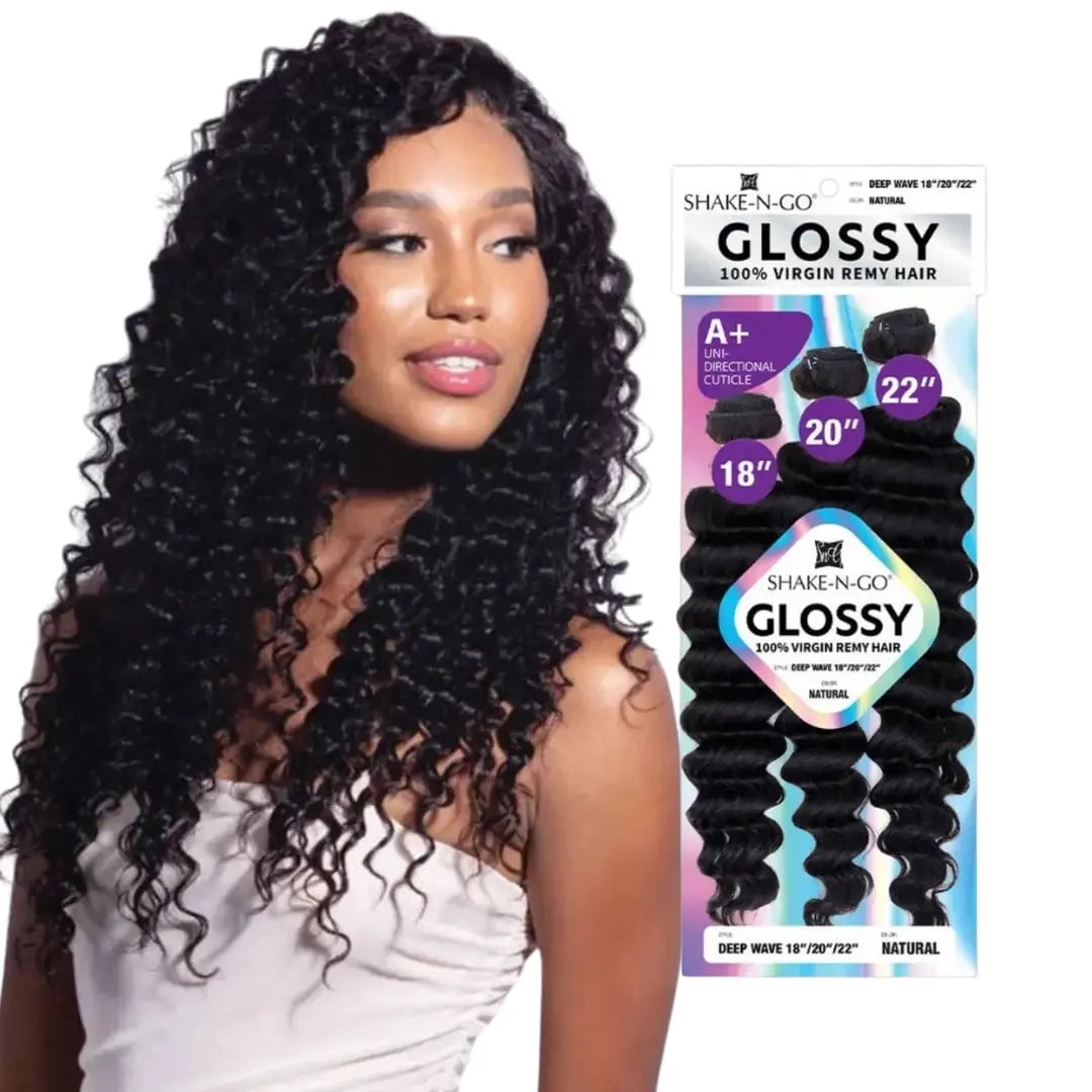 Shake N Go Glossy 100% Virgin Remy Hair Weave - DEEP WAVE