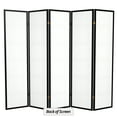 thumbnail image 7 of Red Lantern 6 ft. Tall Double Cross Shoji Screen - Black - 5 Panels, 7 of 7