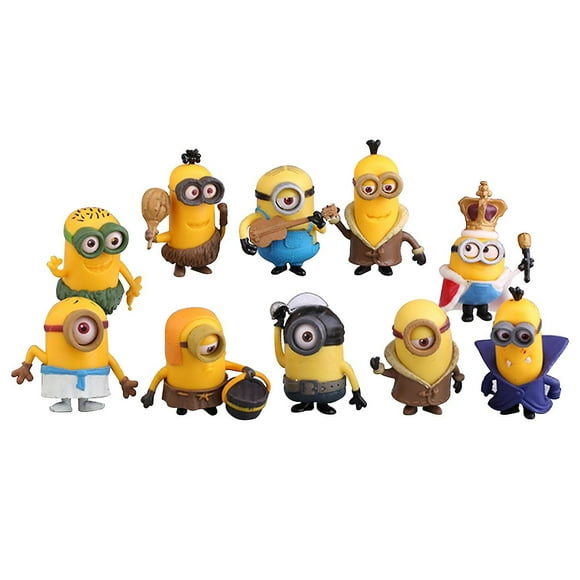 10pcs Pvc For Kids Mini Cute Figure Toy Birthday Gift Minions Models Cake Decor New