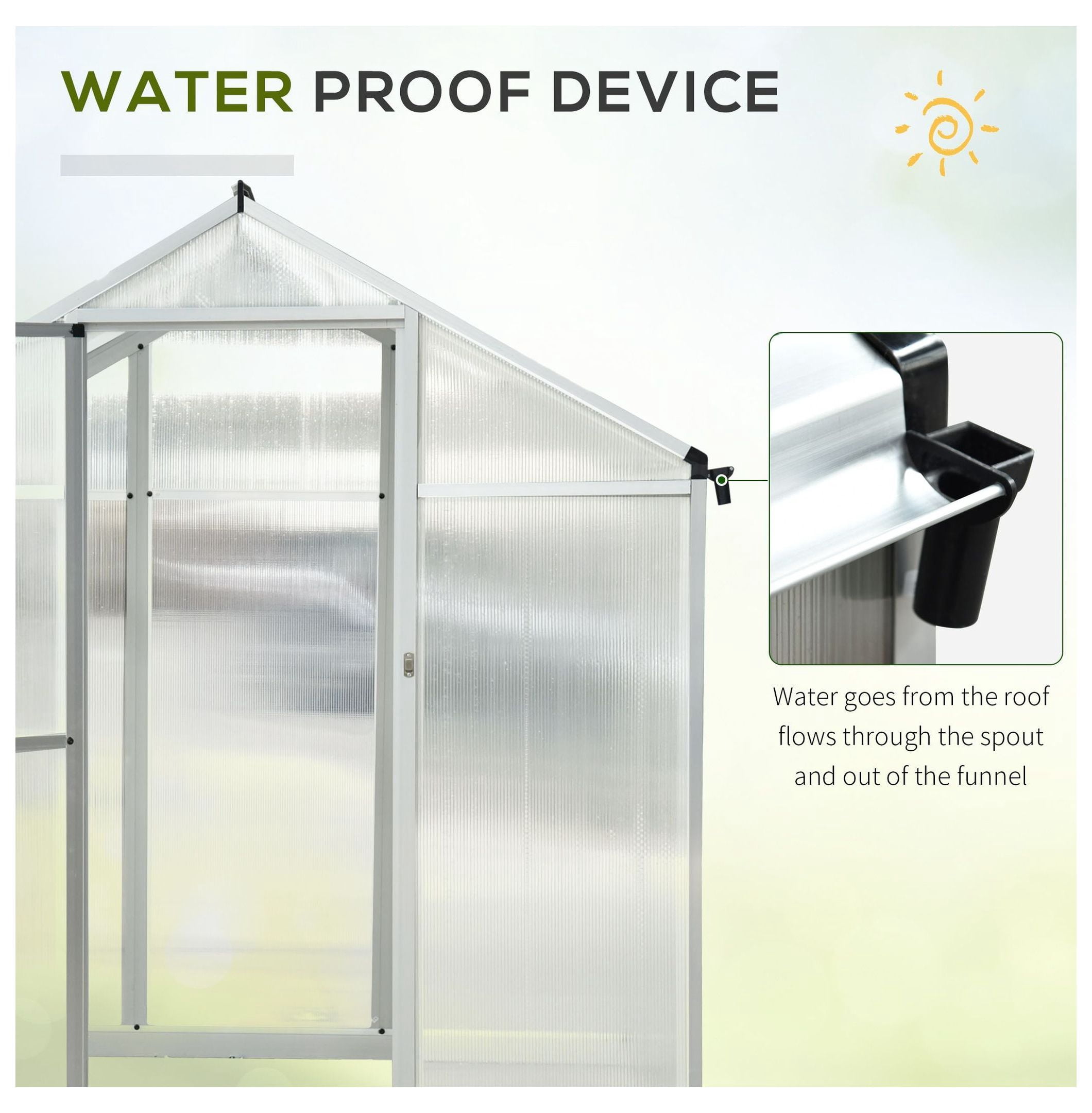 Walk-In Greenhouse - 10'x6' Polycarbonate Greenhouse for Winter - Plant Protector for Vegetables, Flowers, Herbs - UV Protection & Ventilation