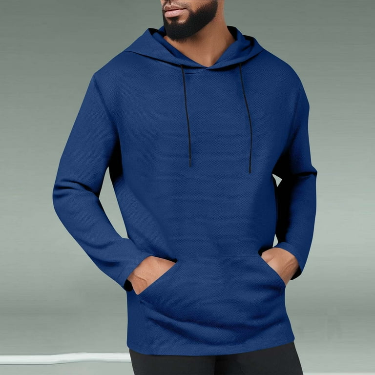 IYTR Men's Athletic Hoodies Solid Color Long Sleeve Pullover Slim
