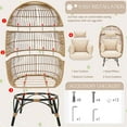 thumbnail image 4 of RADIATA 4 Pieces Beige Boho Outdoor Patio Furniture Sets with 2 Pcs Egg Chairs and 2 Ottomans, 4 of 9