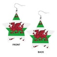 thumbnail image 2 of Leather Earrings Welsh Dragon Flag Decorative Star Faux Leather Earring Lightweight Dangle Drop Earrings For Women, 2 of 6