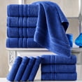 thumbnail image 4 of Hawmam Linen Royal Blue Bath Towels 4-Pack - Soft, Plush, Quickdry, Large 27' x 54' - Super Absorbent, 600 GSM, Low Lint, 100% Turkish Cotton - Luxury Blue Towels for Spa, Gym, Hotel, College Dorm, 4 of 7