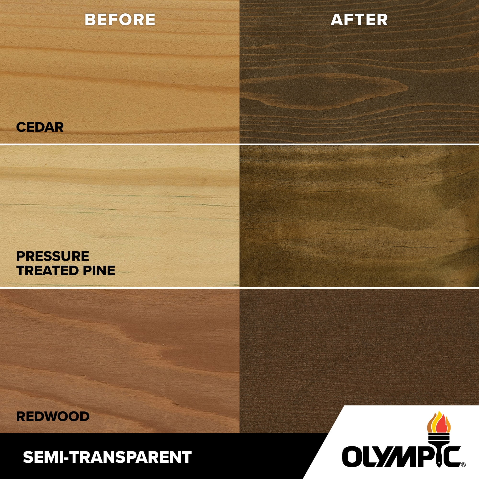 Olympic Elite 1 Gallon ST-2001 Black Oak Semi-Transparent Exterior Stain and Sealer in One Low VOC