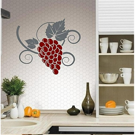Kitchen ~  Grapes on Vine - Kitchen ~ WALL or Window Decal 22" x 24"