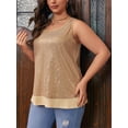 thumbnail image 2 of Plus Size Summer Sleeveless Women Sequin Patchwork Tank Tops Shirt, 2 of 5