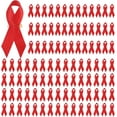 thumbnail image 1 of 100 cintas rojas con alfileres de satén y imperdibles para la prevención y concientización sobre el VIH/SIDA y la conducción bajo los efectos del alcohol., 1 of 9