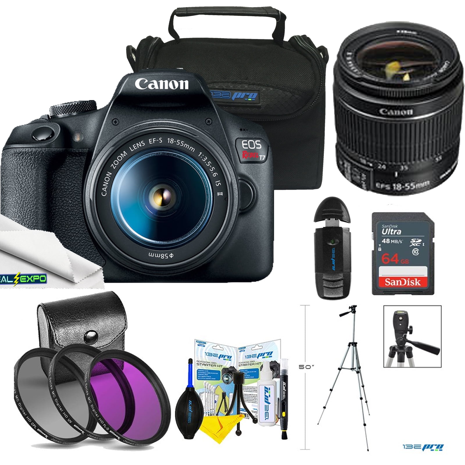 Canon EOS Rebel T7 DSLR Camera with 1855mm f/3.55.6 IS II Lens+ Deal